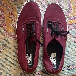 Vans Men's Dark Red Canvas Sneakers